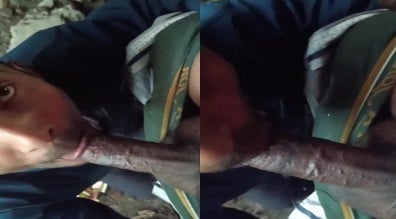 பழைய பாலத்தின் கீழே கே பையன் ஊம்புகிறான்