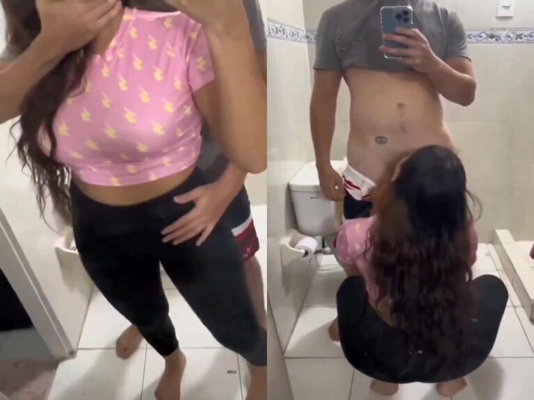 22வயது செக்ஸி மாடல் பெண் பாத்ரூமில் ஊம்புகிறாள்