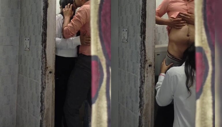 பப்ளிக் பாத்ரூமில் முலை சப்பி ஊம்ப விடும் ஆசிரியர்