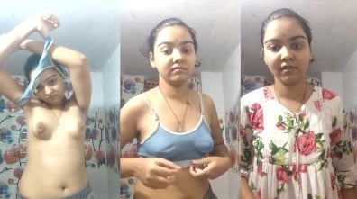 இளம் பெண் பானு குளிப்பதற்கு முன்பு அவுத்து காட்டுகிறாள்